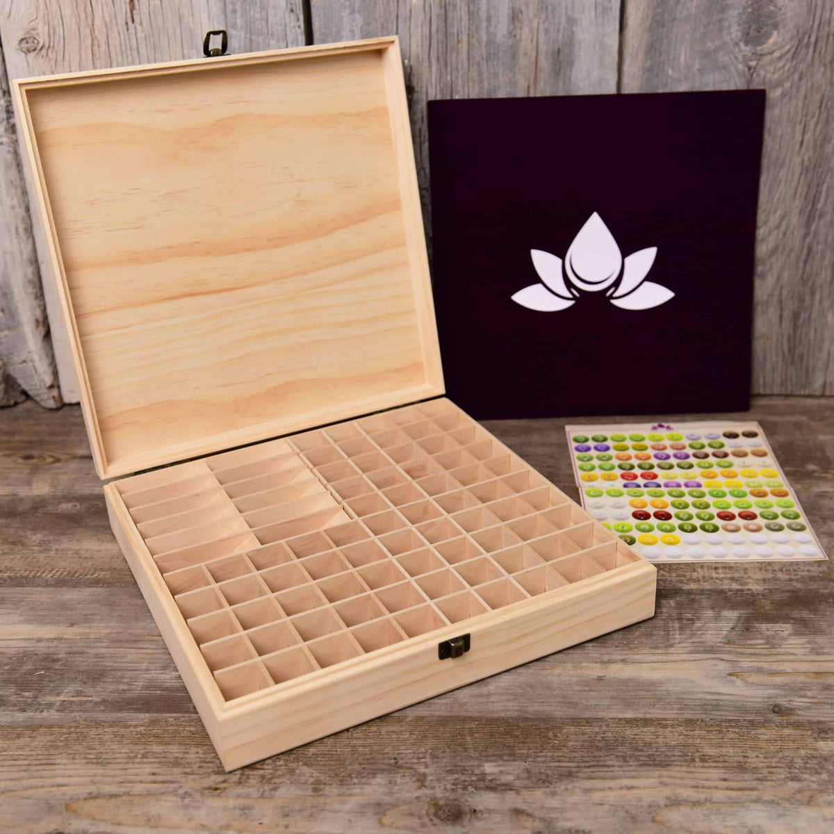 Essential Oil Box - Wooden Storage Case With Handle. Holds 75