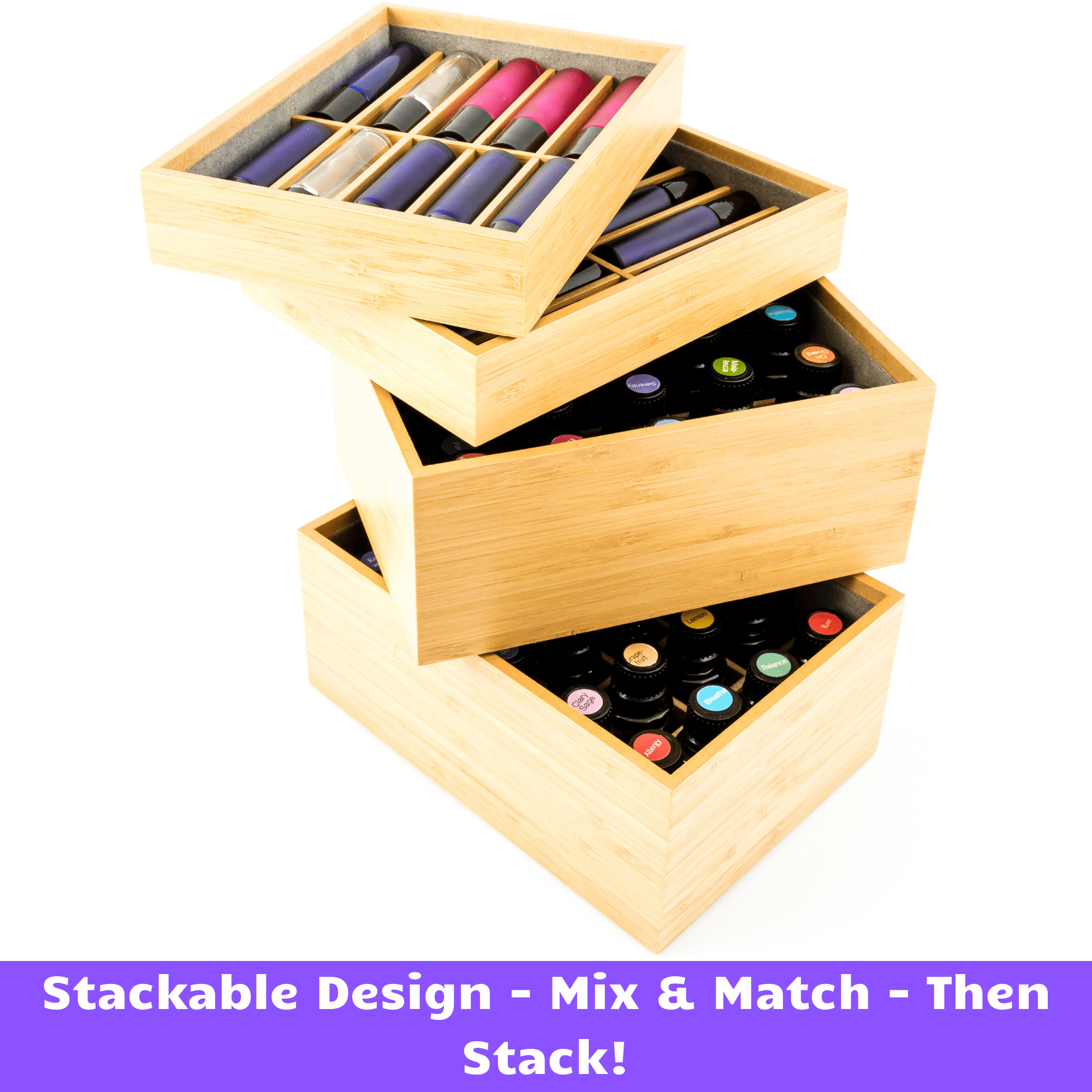 2 Tier Wooden Essential Oil Storage Box - Holds Over 100 Essential buying Oils