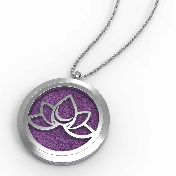 Stainless Steel Lotus Flower Diffuser Necklace